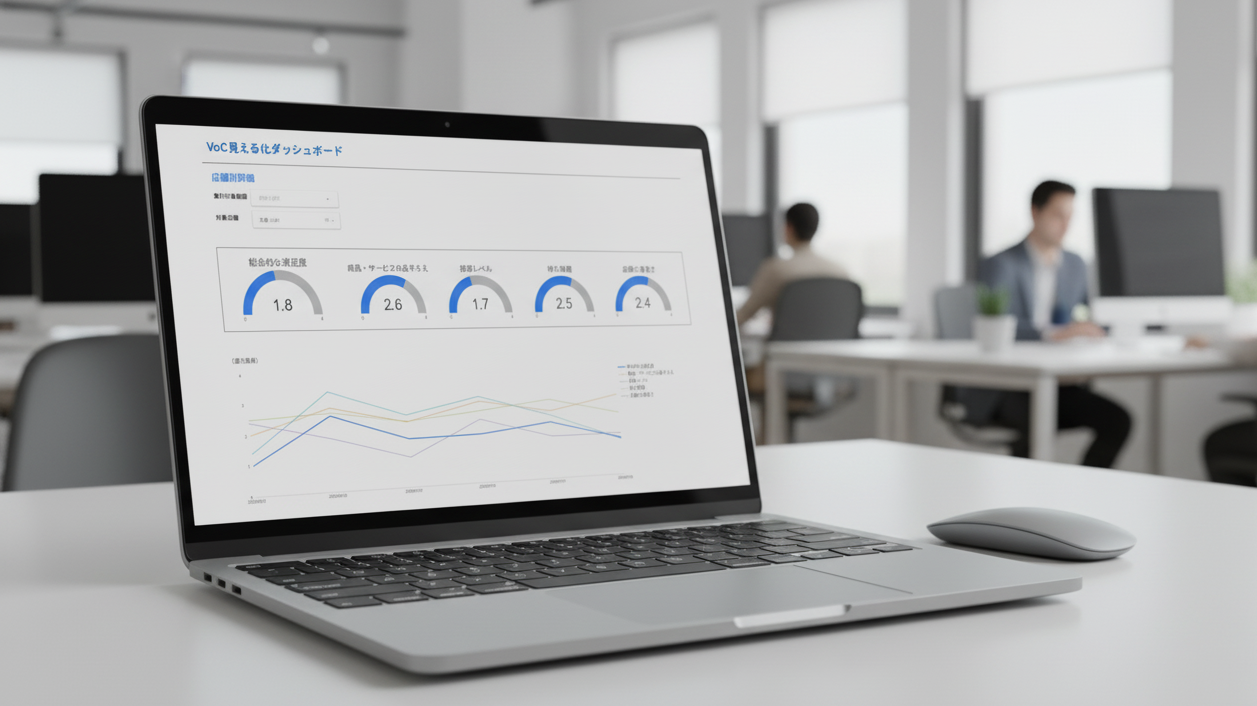 VoC見える化ダッシュボードの分析画面イメージ